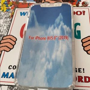 Clear case with purple and black mandala designs.